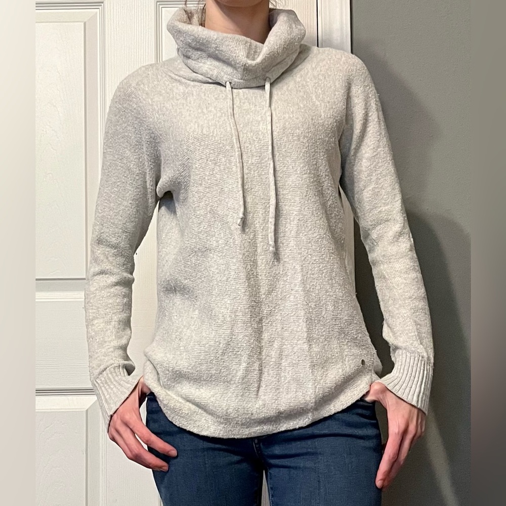 Gray Oversized Turtleneck Sweater